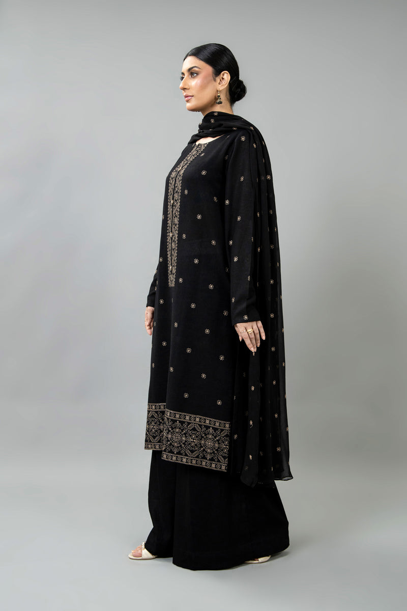 EMBROIDERED COTTON KARANDI 3 PCS (UNSTITCHED)