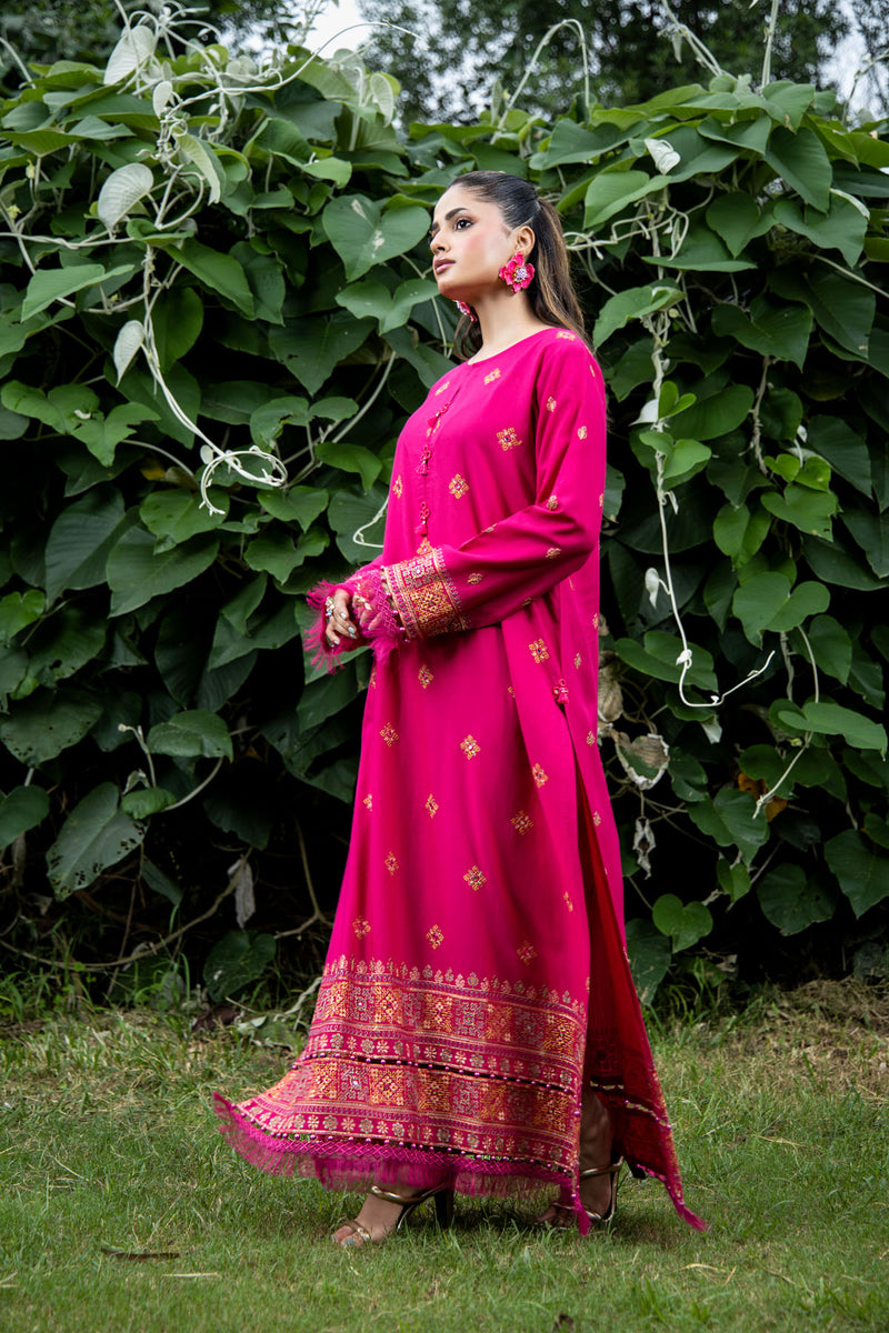 EMBROIDERED & SHEESHA WORK SLUB KHADDAR 2 PCS (UNSTITCHED)