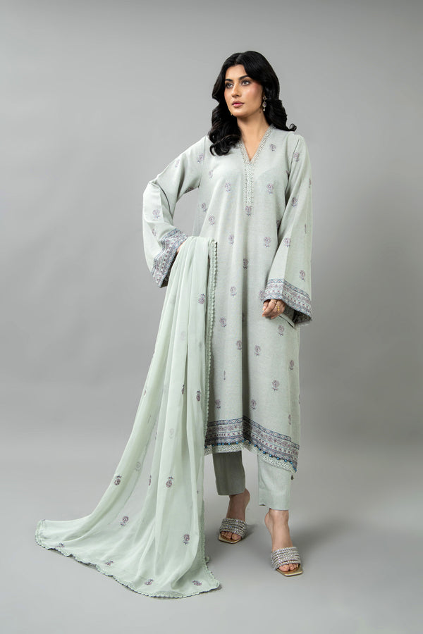 EMBROIDERED COTTON KARANDI 3 PCS (UNSTITCHED)