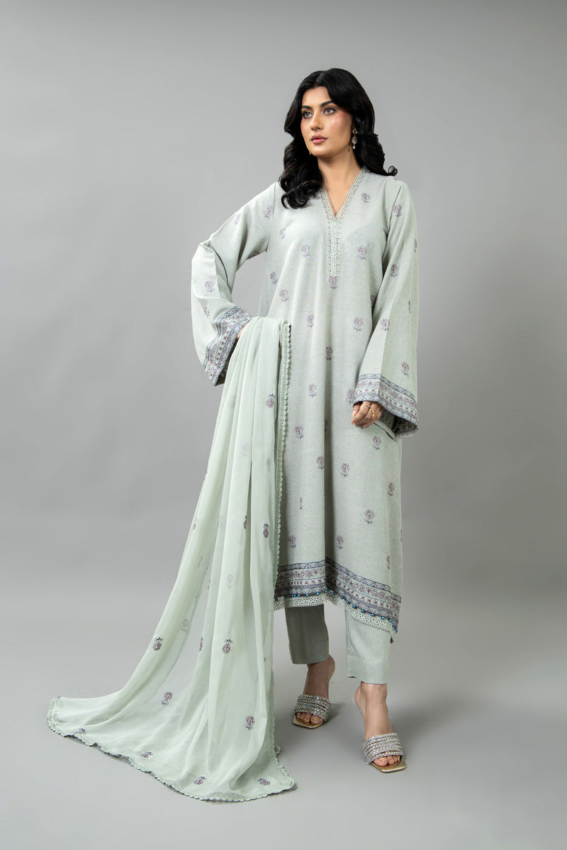 EMBROIDERED COTTON KARANDI 3 PCS (UNSTITCHED)