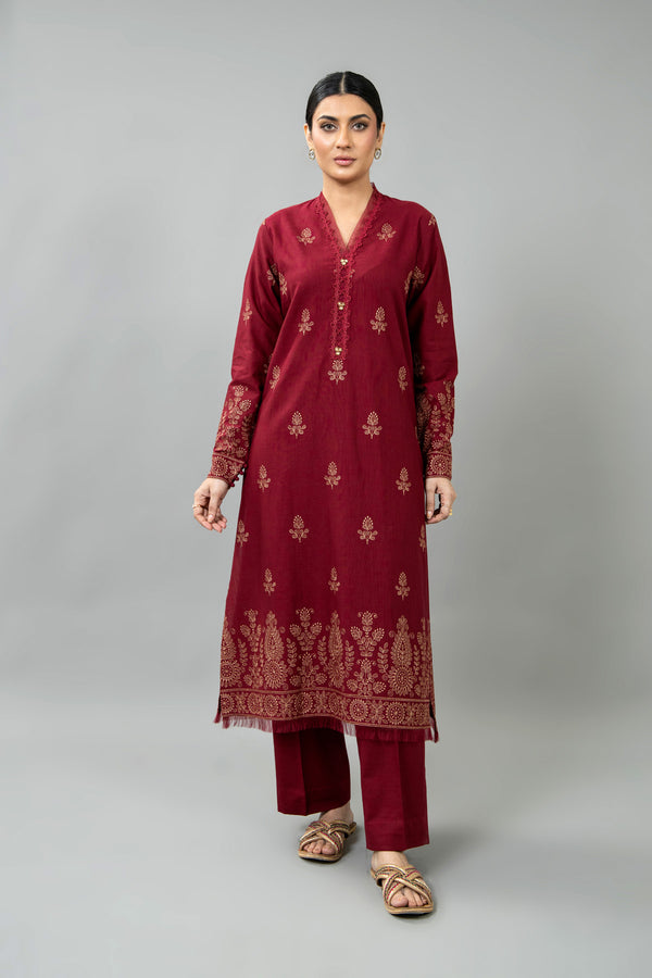 EMBROIDERED SLUB KHADDAR 2 PCS (UNSTITCHED)