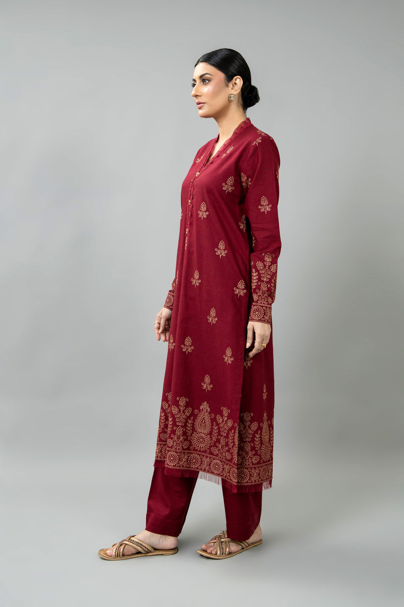 EMBROIDERED SLUB KHADDAR 2 PCS (UNSTITCHED)