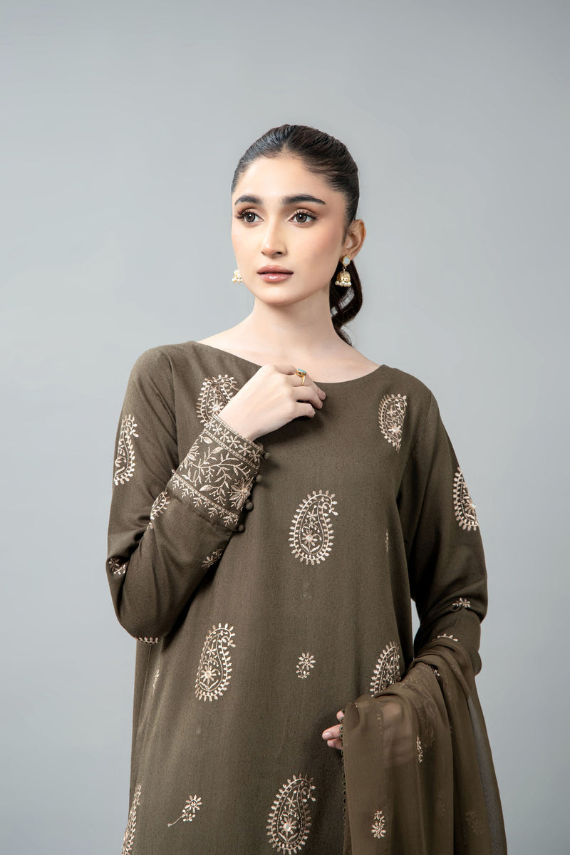 EMBROIDERED & SHEESHA WORK KARANDI LAWN 3 PCS (UNSTITCHED)