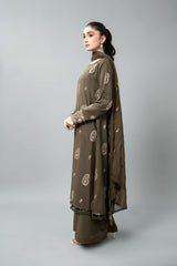 EMBROIDERED & SHEESHA WORK KARANDI LAWN 3 PCS (UNSTITCHED)