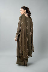 EMBROIDERED & SHEESHA WORK KARANDI LAWN 3 PCS (UNSTITCHED)