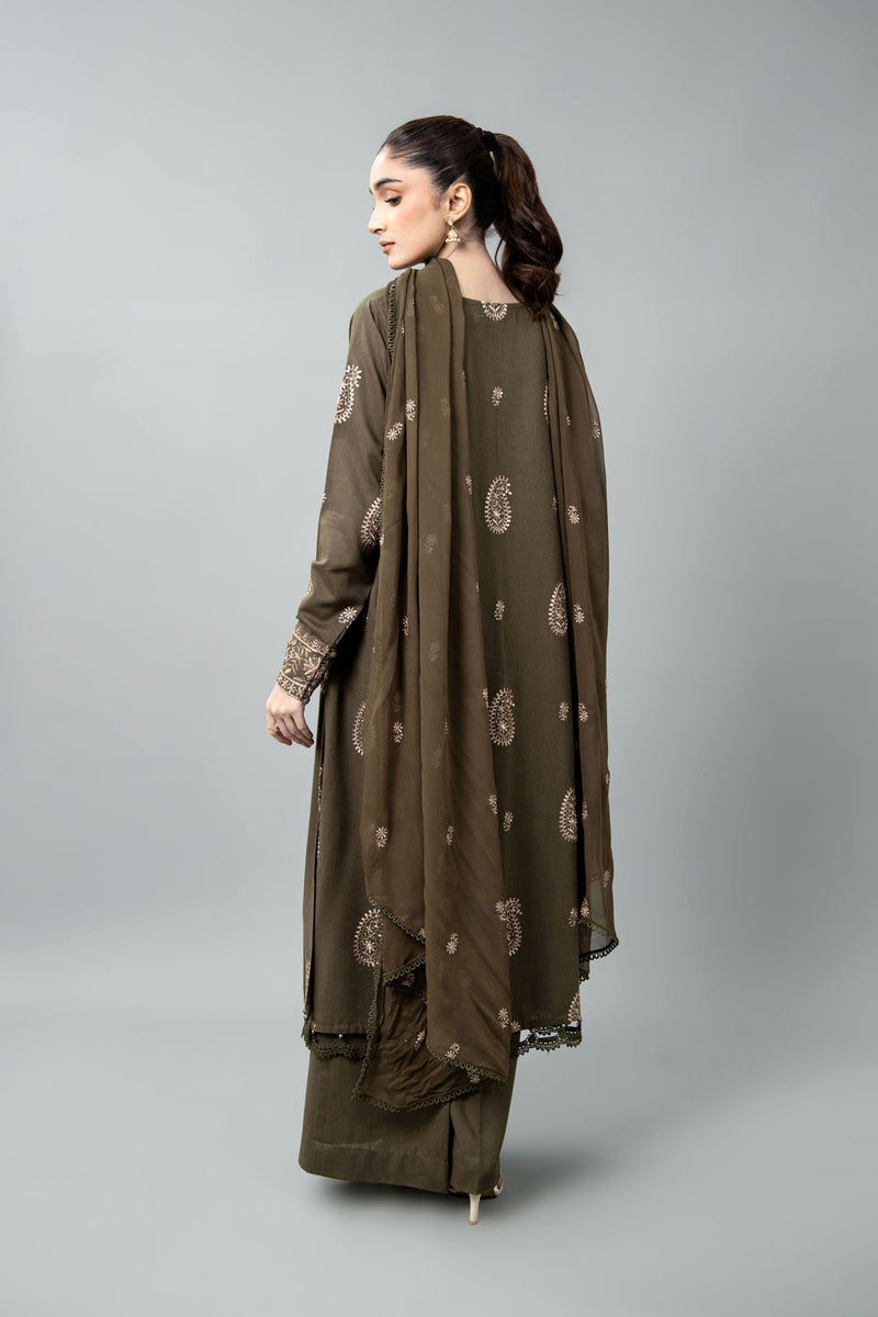 EMBROIDERED & SHEESHA WORK KARANDI LAWN 3 PCS (UNSTITCHED)