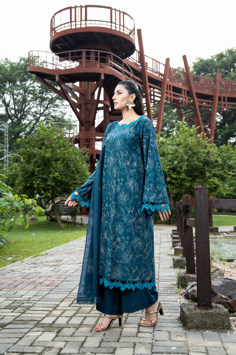 EMBROIDERED SLUB KHADDAR 3 PCS (UNSTITCHED)