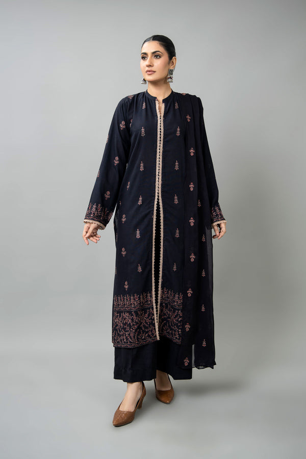 EMBROIDERED SLUB KHADDAR 3 PCS (UNSTITCHED)