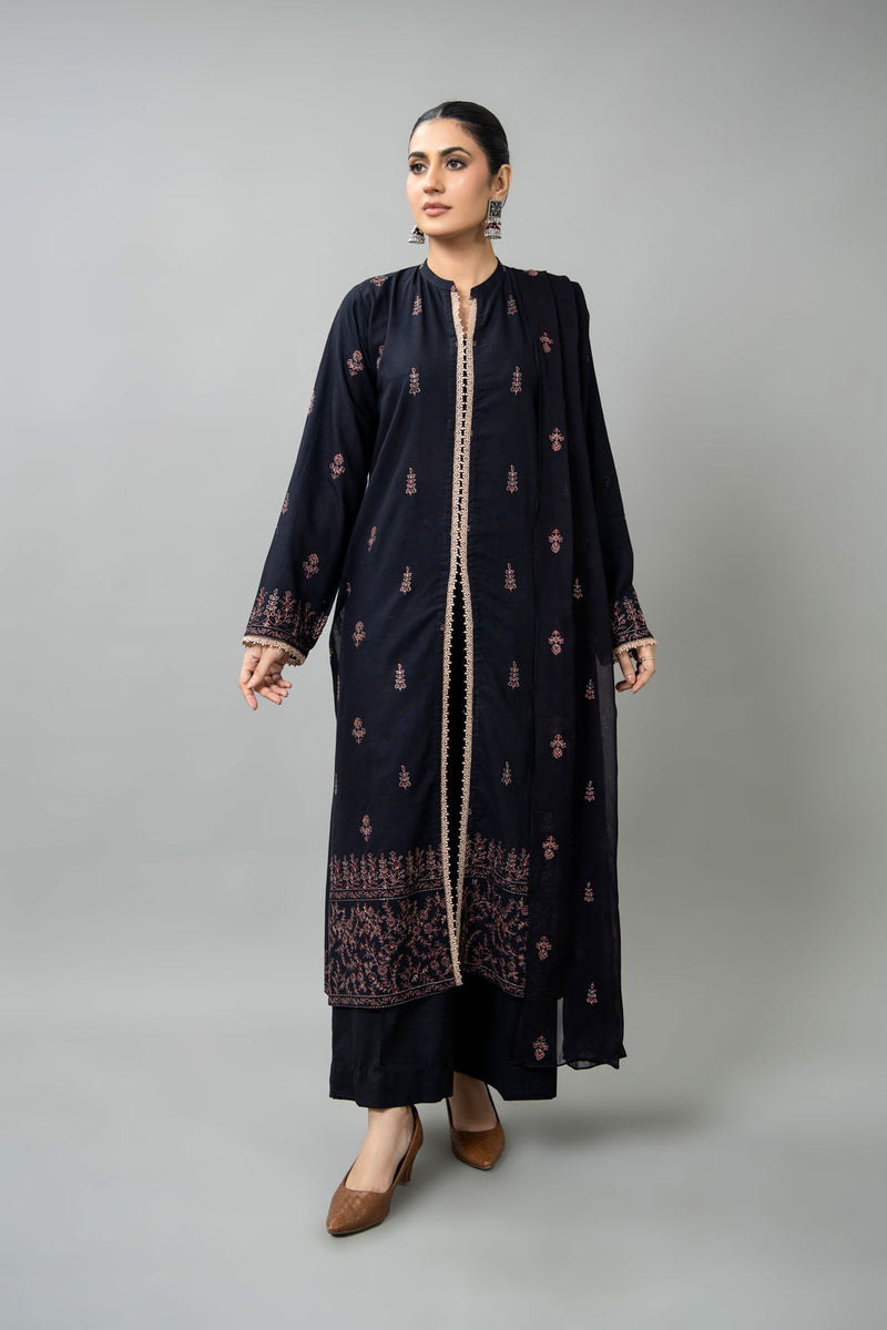 EMBROIDERED SLUB KHADDAR 3 PCS (UNSTITCHED)