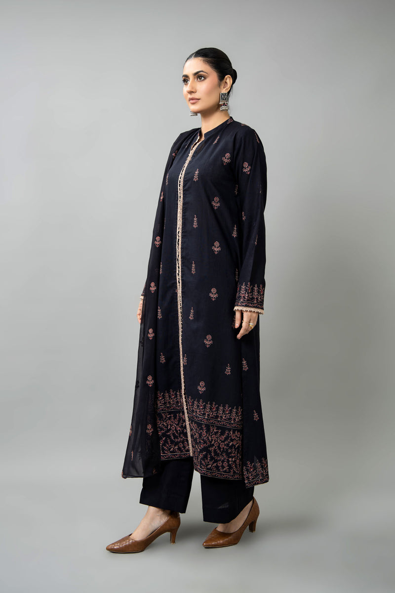 EMBROIDERED SLUB KHADDAR 3 PCS (UNSTITCHED)