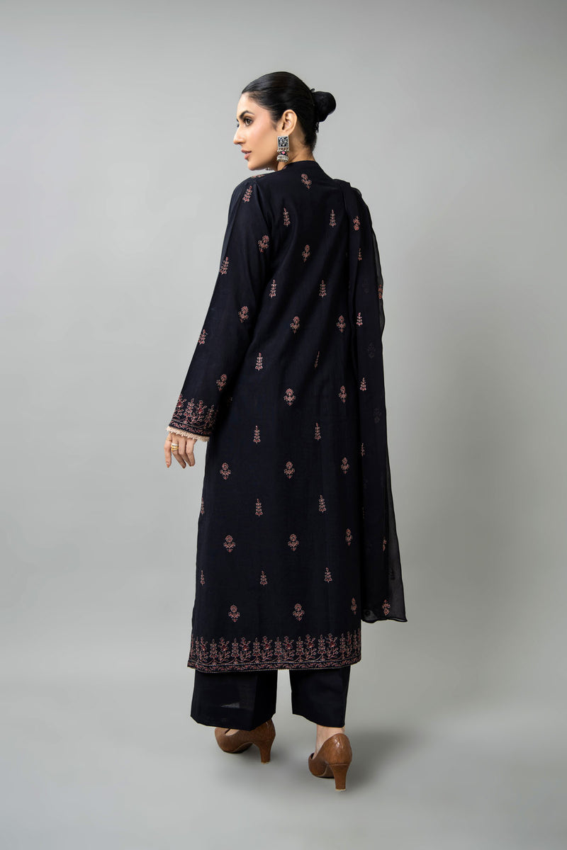 EMBROIDERED SLUB KHADDAR 3 PCS (UNSTITCHED)