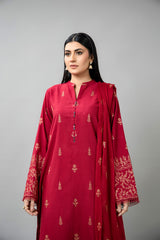 EMBROIDERED SLUB KHADDAR 3 PCS (UNSTITCHED)