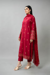 EMBROIDERED SLUB KHADDAR 3 PCS (UNSTITCHED)