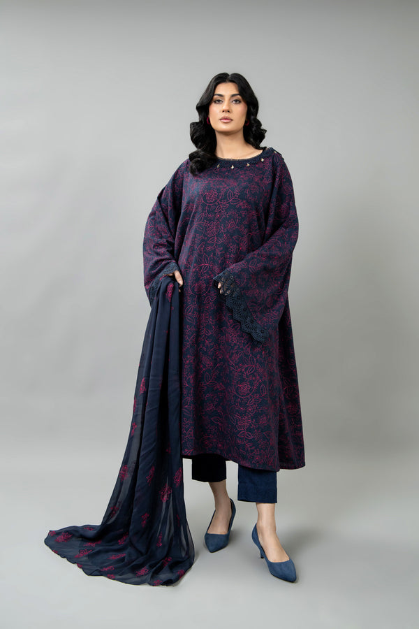EMBROIDERED COTTON KARANDI 3 PCS (UNSTITCHED)