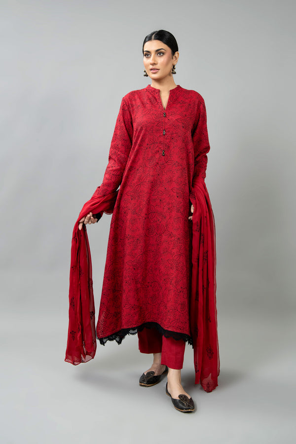 EMBROIDERED COTTON KARANDI 3 PCS (UNSTITCHED)