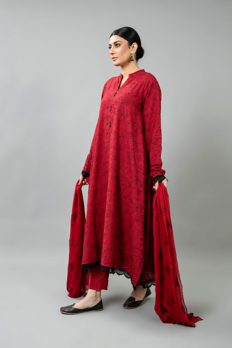 EMBROIDERED COTTON KARANDI 3 PCS (UNSTITCHED)