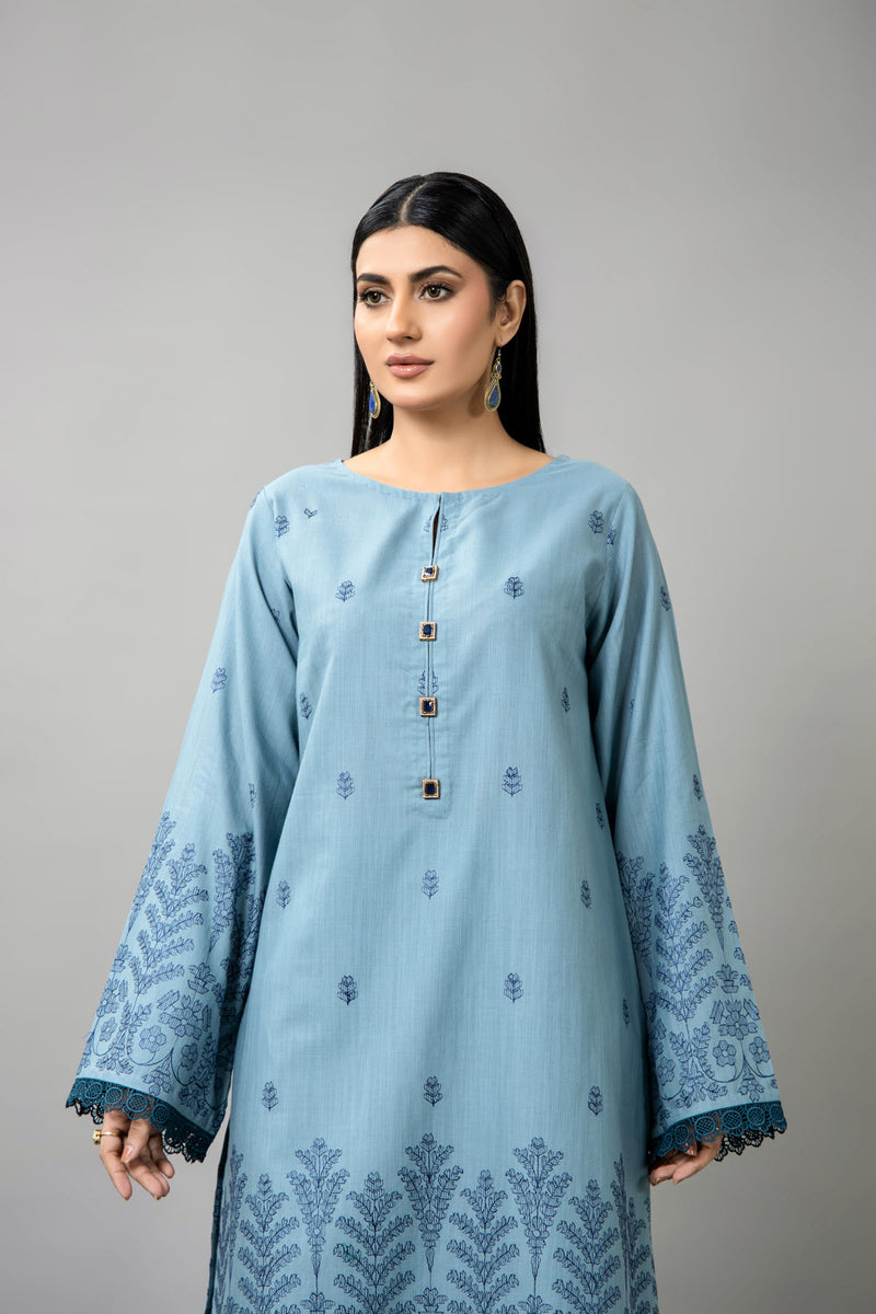 EMBROIDERED SLUB KHADDAR 2 PCS (UNSTITCHED)