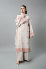 EMBROIDERED SLUB KHADDAR 3 PCS (UNSTITCHED)