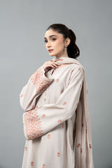 EMBROIDERED SLUB KHADDAR 3 PCS (UNSTITCHED)