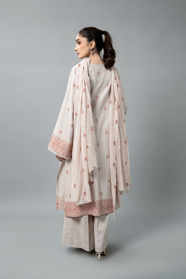 EMBROIDERED SLUB KHADDAR 3 PCS (UNSTITCHED)