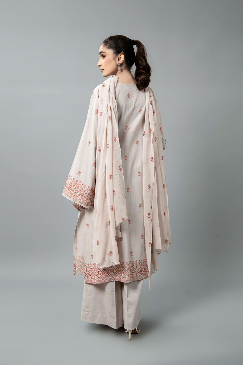 EMBROIDERED SLUB KHADDAR 3 PCS (UNSTITCHED)