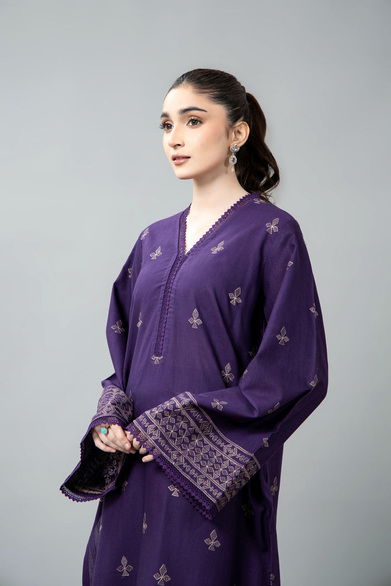 EMBROIDERED SLUB KHADDAR 2 PCS (UNSTITCHED)