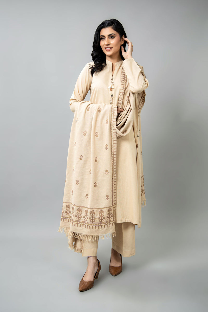 EMBROIDERED KARANDI LAWN SHAWL 1 PCS