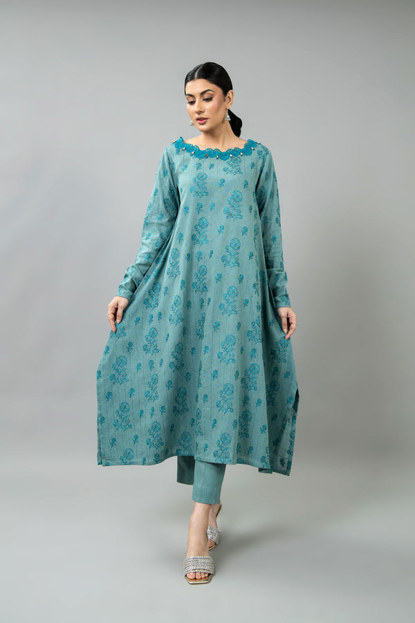 EMBROIDERED COTTON KARANDI 2 PCS (UNSTITCHED)