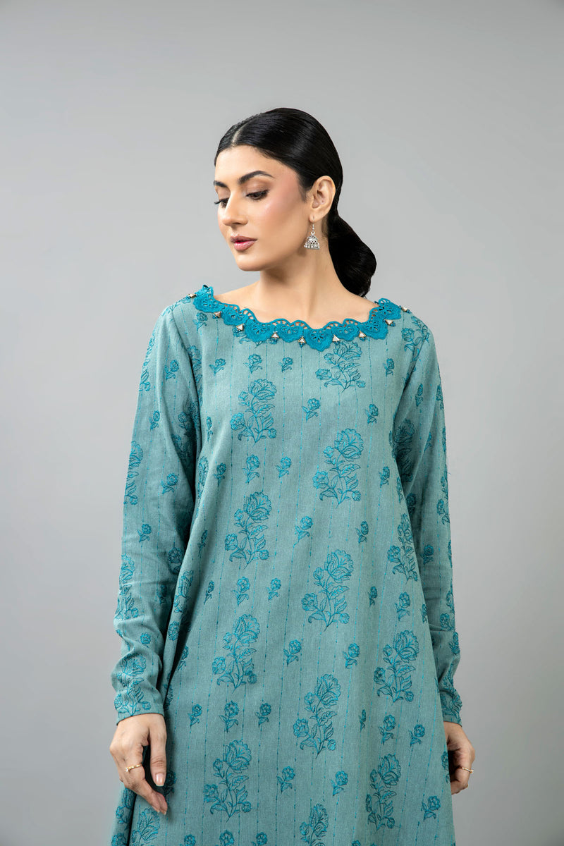 EMBROIDERED COTTON KARANDI 2 PCS (UNSTITCHED)