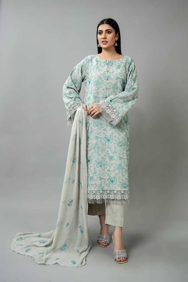 EMBROIDERED COTTON KARANDI 3 PCS (UNSTITCHED)