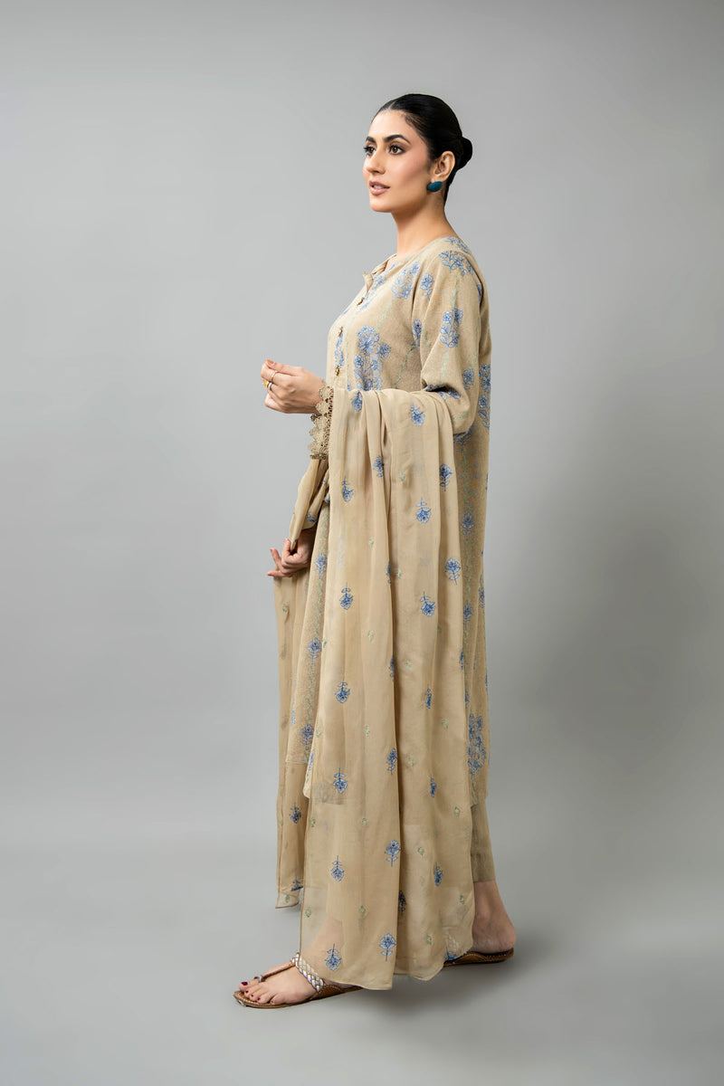 EMBROIDERED COTTON KARANDI 3 PCS (UNSTITCHED)