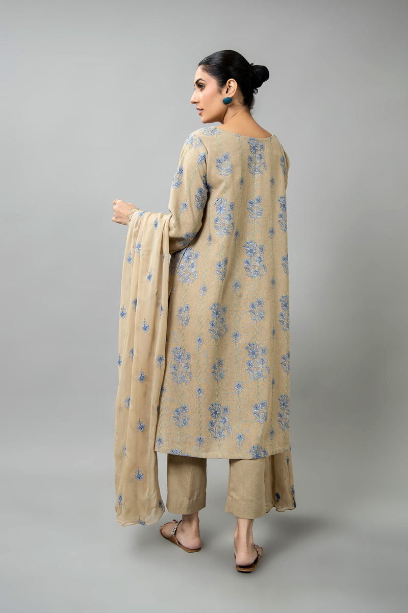 EMBROIDERED COTTON KARANDI 3 PCS (UNSTITCHED)