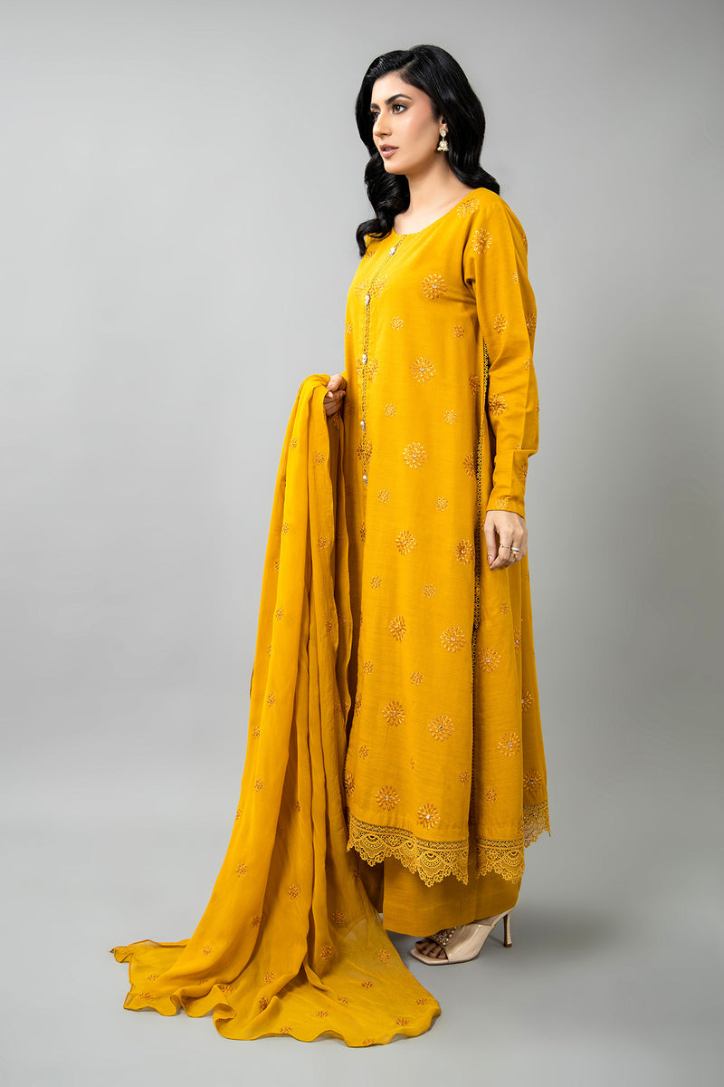 EMBROIDERED SLUB KHADDAR 3 PCS (UNSTITCHED)