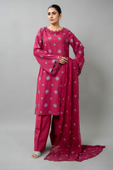 EMBROIDERED SLUB KHADDAR 3 PCS (UNSTITCHED)