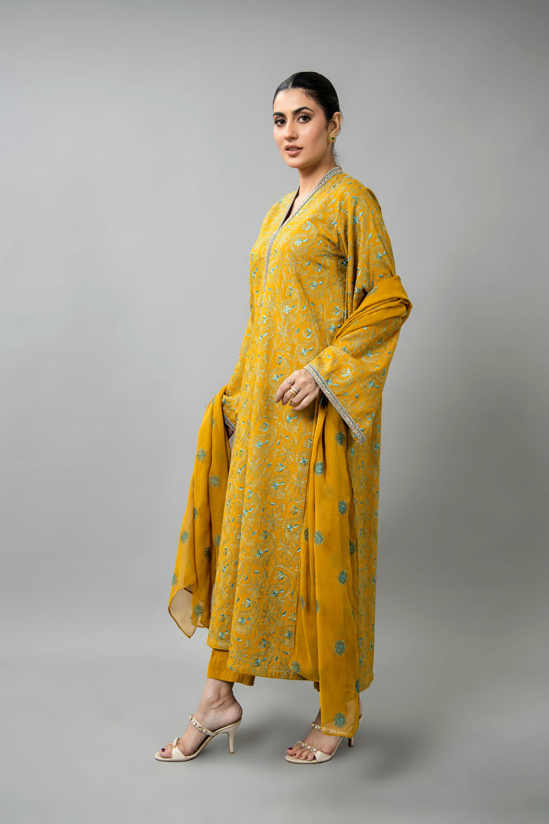 EMBROIDERED COTTON KARANDI 3 PCS (UNSTITCHED)