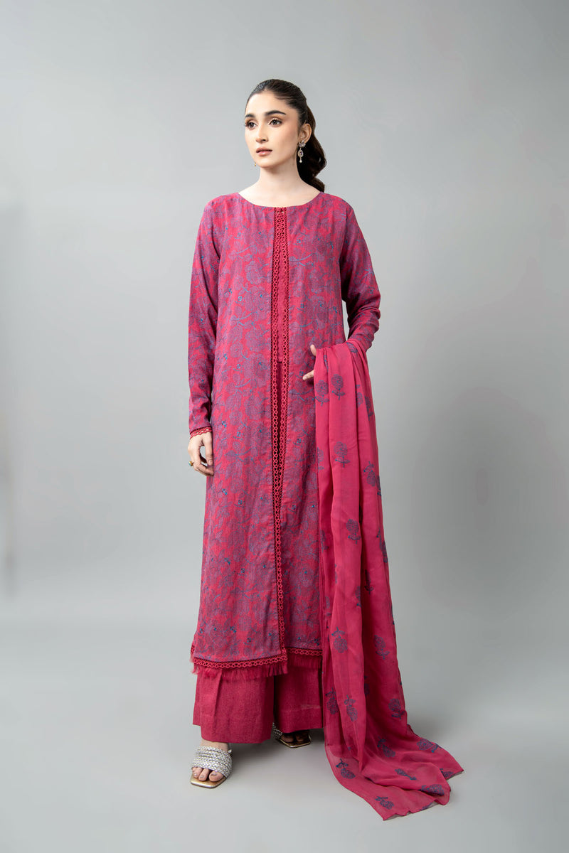 EMBROIDERED COTTON KARANDI 3 PCS (UNSTITCHED)