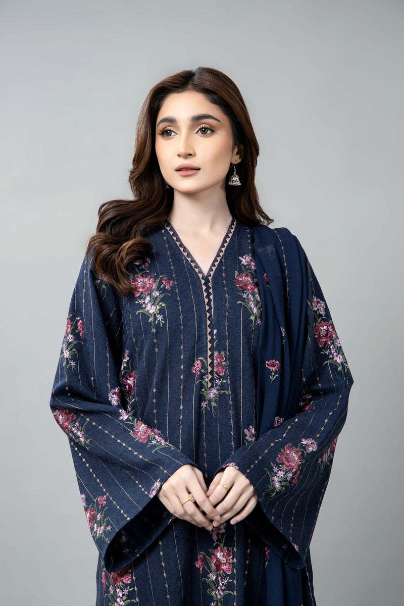 EMBROIDERED COTTON KARANDI 3 PCS (UNSTITCHED)