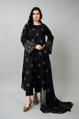 EMBROIDERED COTTON KARANDI 3 PCS (UNSTITCHED)