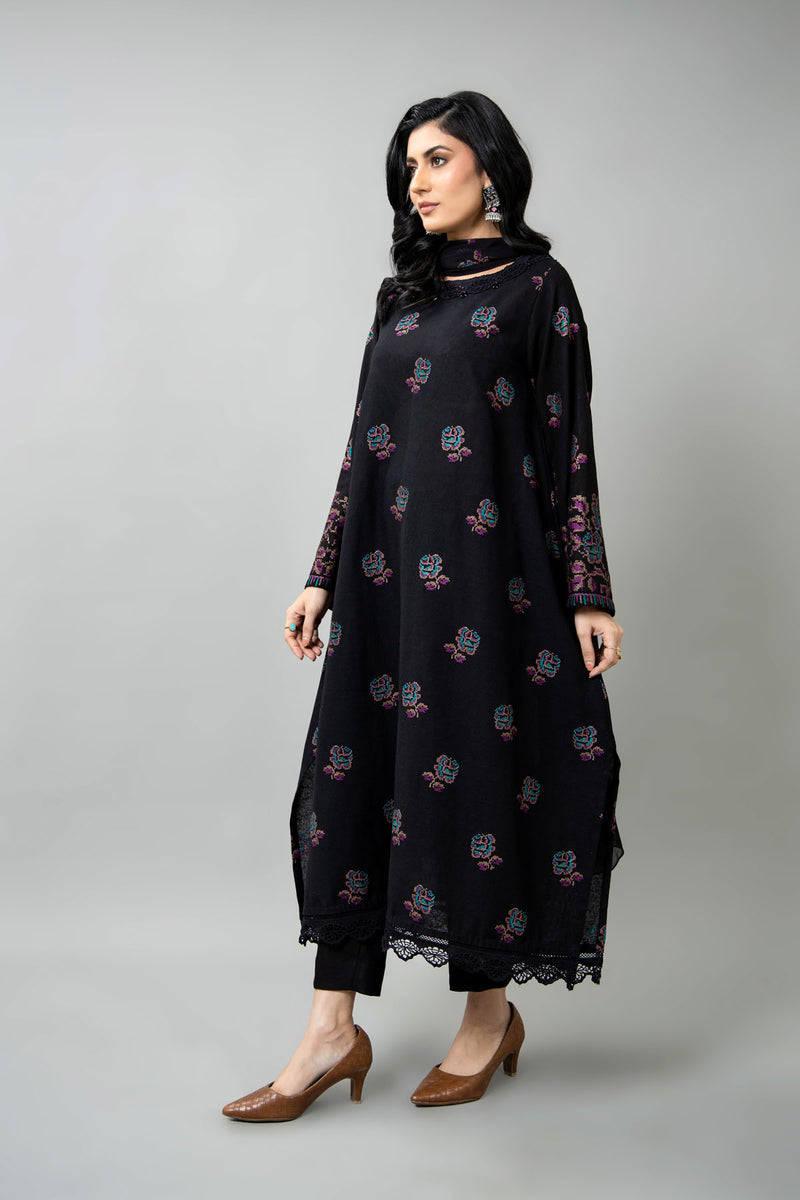 EMBROIDERED COTTON KARANDI 3 PCS (UNSTITCHED)