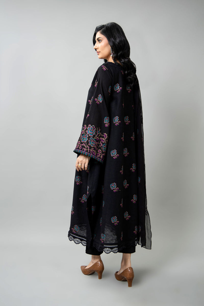 EMBROIDERED COTTON KARANDI 3 PCS (UNSTITCHED)
