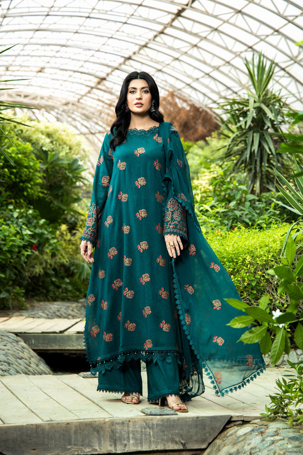 EMBROIDERED COTTON KARANDI  3 PCS (UNSTITCHED)