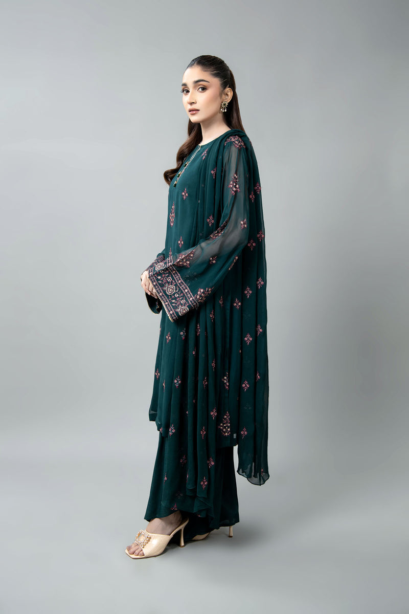 EMBROIDERED & EMBELISHED CHIFFON 3 PCS (UNSTITCHED)