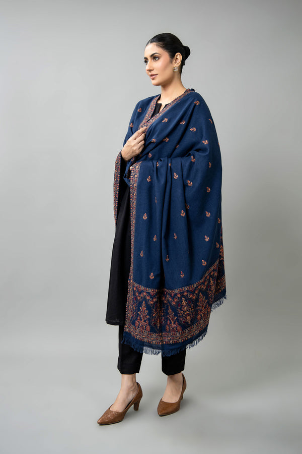 EMBROIDERED KARANDI LAWN SHAWL 1 PCS