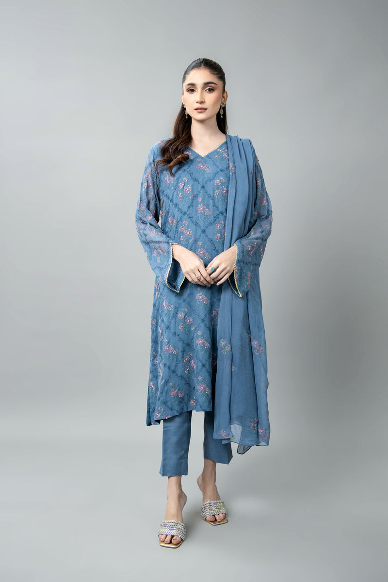 EMBROIDERED & EMBELISHED CHIFFON 3 PCS (UNSTITCHED)