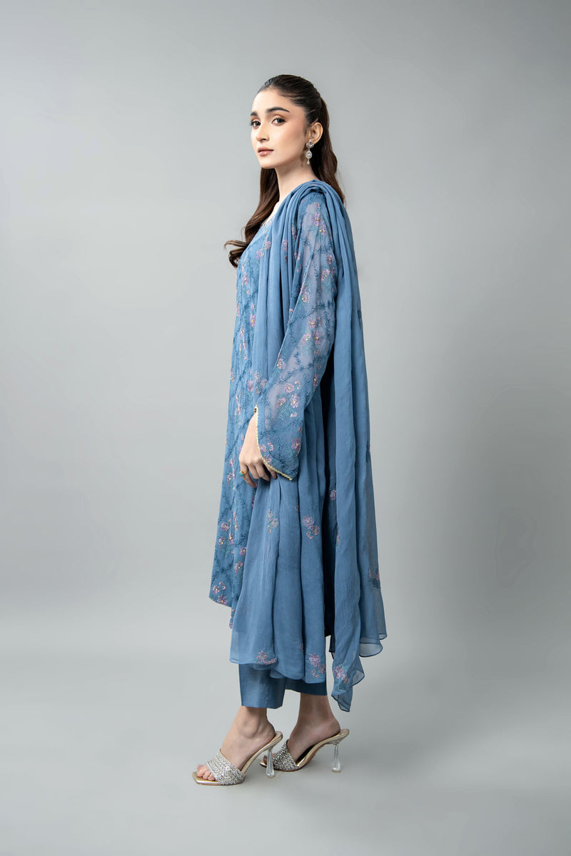 EMBROIDERED & EMBELISHED CHIFFON 3 PCS (UNSTITCHED)