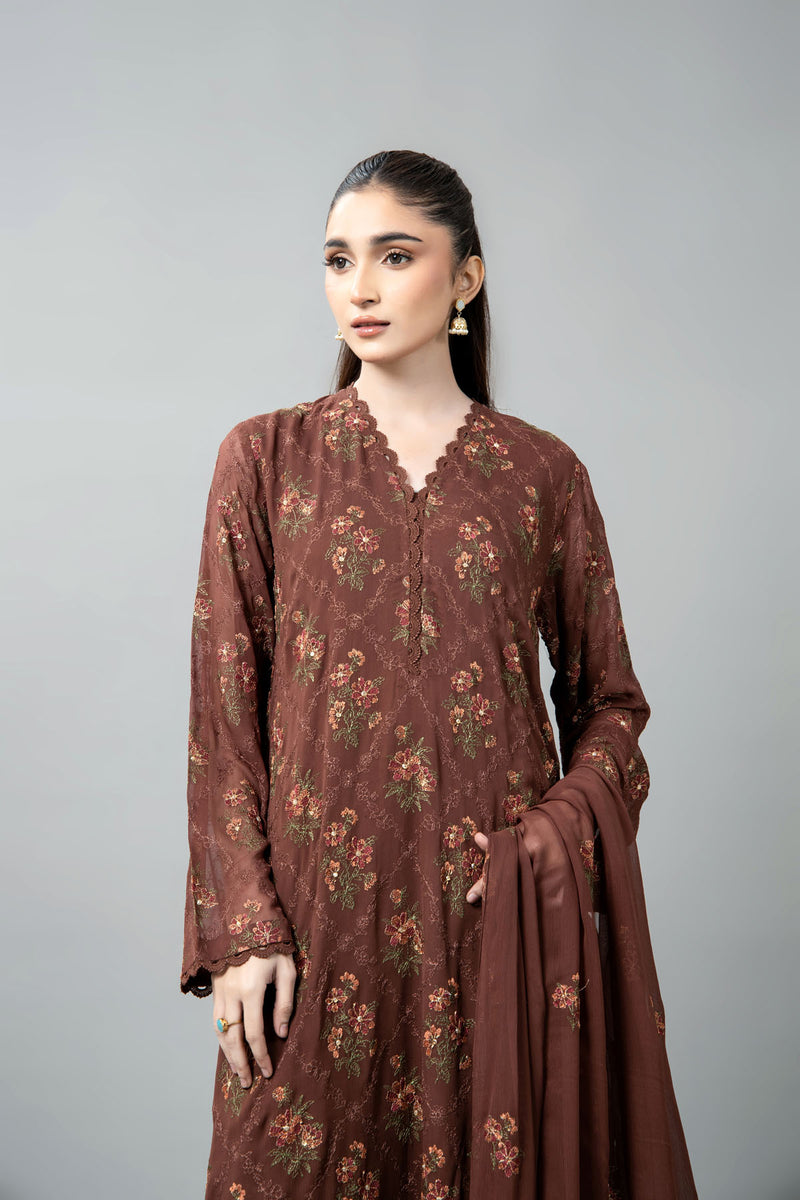 EMBROIDERED & EMBELISHED CHIFFON 3 PCS (UNSTITCHED)