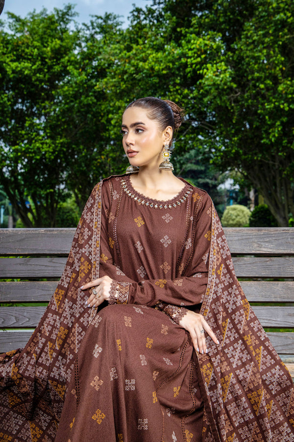 EMBROIDERED KARANDI LAWN SHAWL 1 PCS