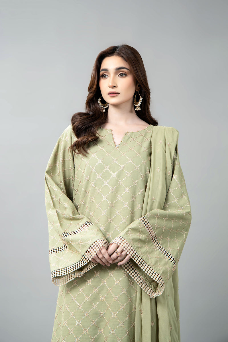 EMBROIDERED & EMBELISHED SLUB KHADDAR 3 PCS (UNSTITCHED)