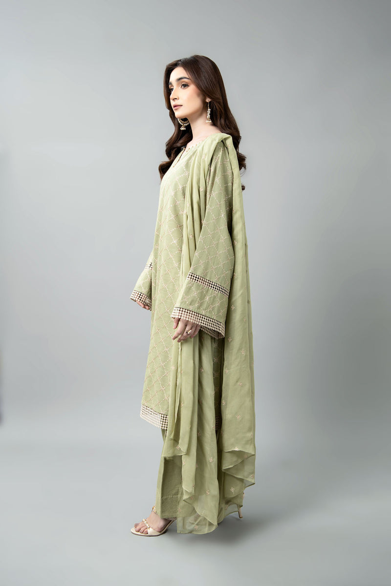 EMBROIDERED & EMBELISHED SLUB KHADDAR 3 PCS (UNSTITCHED)