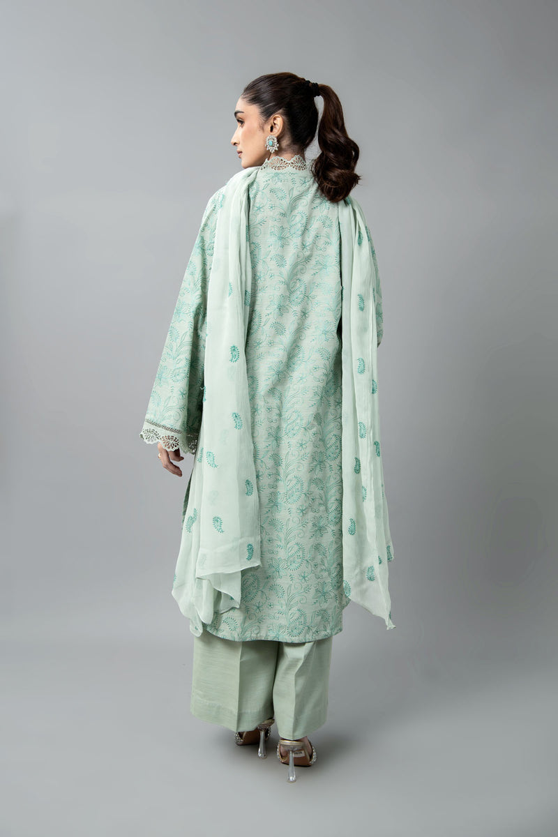 EMBROIDERED SLUB KHADDAR 3 PCS (UNSTITCHED)